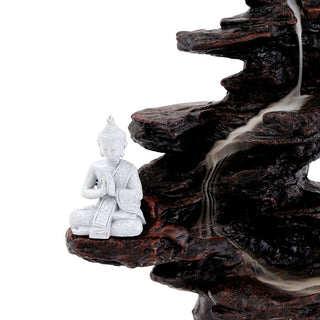 Buddha Backflow Incense Burner | Waterfall Back Flowing Incense Cone Burner Holder | Aromatherapy Burner Ornament - 25cm