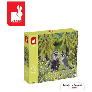 Janod Racoon Bandits Puzzle | 500 Piece Raccoons Animal Jigsaw Puzzle | Age 8+