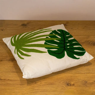 Embroidered Palm Leaves Scatter Cushion | Tropical Cushion for Home Decor - 45cm