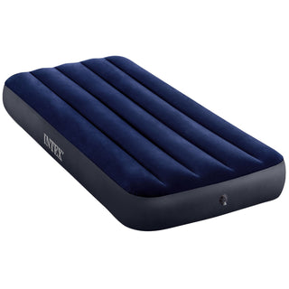 Intex Inflatable Single Airbed | Dura Beam Flocked Air Mattress - 76x191x25cm