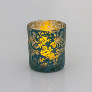 Botanical Love Tealight Holder | Blue Floral Tea Light Candle Holder