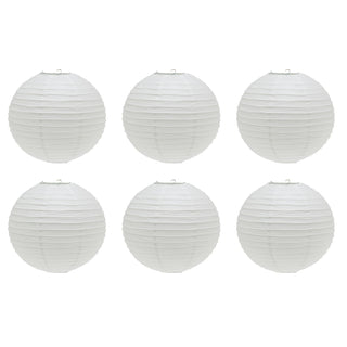 Pack Of White Paper Lantern Ceiling Lightshade | Ribbed Paper Lampshade - 40cm