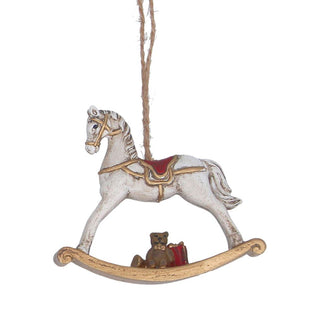 Rocking Horse Bauble | Resin Decoration Christmas Tree Hanging Ornament - 6.5cm