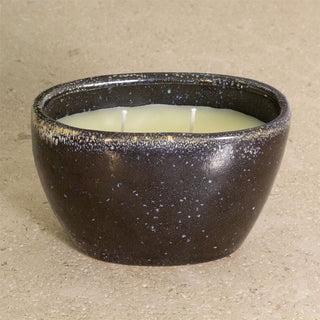 2-Wick Scented Candle in Ceramic Jar | Vanilla Candle in Stoneware Holder - 15cm