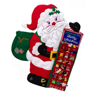 Fabric Santa Claus Advent Calendar | Reusable 24 - Pocket Santa Calendar - 60x48cm