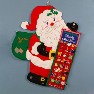 Fabric Santa Claus Advent Calendar | Reusable 24 - Pocket Santa Calendar - 60x48cm