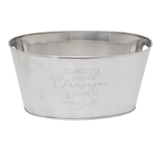 Deluxe Stainless Steel Champagne Cooler | Silver Ice Bucket Wine Bottle Chiller | Drinks Cooler Bucket