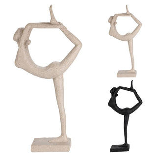 Elegant Yoga Lady Statue in Resin | Abstract Female Yoga Sculpture Ornament 31cm