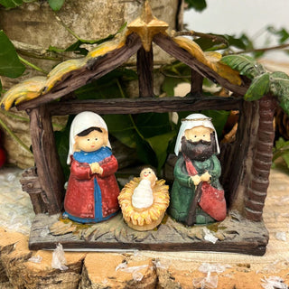 Christmas Mini Nativity Scene | Traditional Nativity Set Jesus, Mary & Joseph