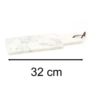 White Marble Chopping Board | Natural Stone Marble Rectangular Paddle - 32cm