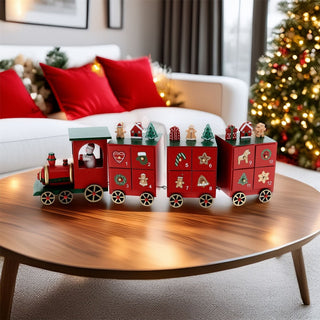 Festive Train Christmas Advent Calendar | Fill Your Own Wooden Calendar - 48cm