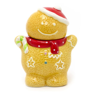 Gingerbread Boy Christmas Storage Jar | Festive Ceramic Kitchen Cookie Jar 18cm