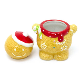 Gingerbread Boy Christmas Storage Jar | Festive Ceramic Kitchen Cookie Jar 18cm