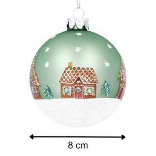 Gingerbread Christmas Bauble | Pale Green Christmas Tree Hanging Ornament - 8cm