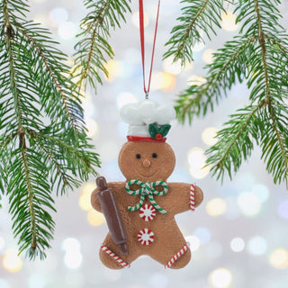 Gingerbread Cookie Christmas Bauble | Christmas Tree Hanging Decoration - 10cm