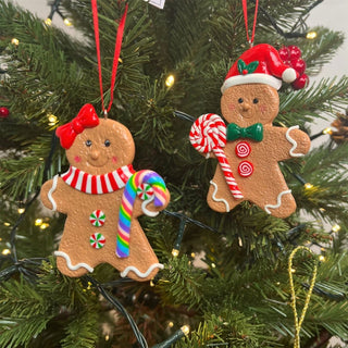 Gingerbread Cookie Christmas Bauble | Christmas Tree Hanging Decoration - 10cm