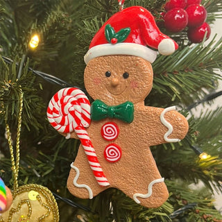 Gingerbread Cookie Christmas Bauble | Christmas Tree Hanging Decoration - 10cm