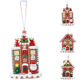 Gingerbread House Christmas Bauble | Candy Cane House Tree Ornament - 11cm