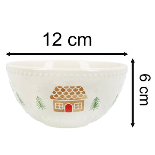 Gingerbread House Stoneware Bowl | Festive Christmas Snack Nibbles Bowl - 12cm