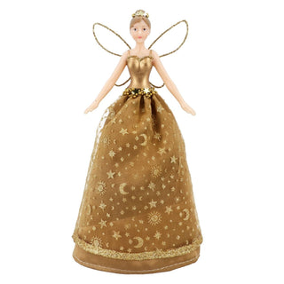 Gold Celestial Fairy Christmas Tree Topper | Fairy Angel Tree Ornament - 19cm