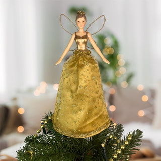 Gold Celestial Fairy Christmas Tree Topper | Fairy Angel Tree Ornament - 19cm