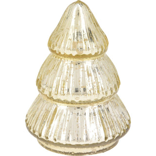 Gold Glass Christmas Tree | Freestanding Mottled Gold Tree Ornament - 13cm