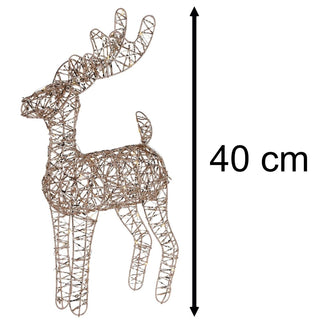 Gold LED Reindeer | Light - up Christmas Ornament in Gold Metal Wire - 40cm