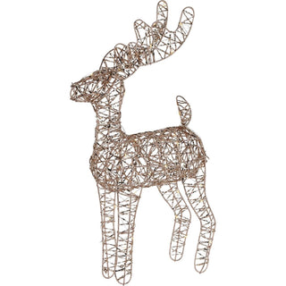 Gold LED Reindeer | Light - up Christmas Ornament in Gold Metal Wire - 40cm