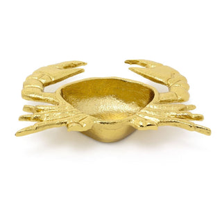 Gold Metal Crab Trinket Dish | Nautical Jewellery Tray & Storage Bowl - 18cm