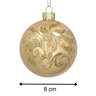 Gold Rococo Christmas Bauble | Baroque Christmas Tree Hanging Ornament - 8cm