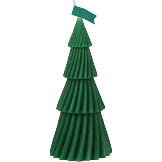 Green Christmas Tree Shaped Candle | Unscented Novelty Xmas Tree Candle - 17cm