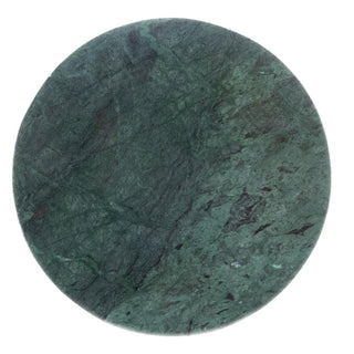 Green Marble Side Table | Modern Round Green & Gold Accent End Table - 35x45cm