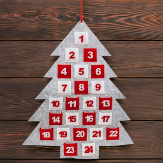 Grey Felt Christmas Tree Advent Calendar | Fill Your Own Advent Calendar - 62cm