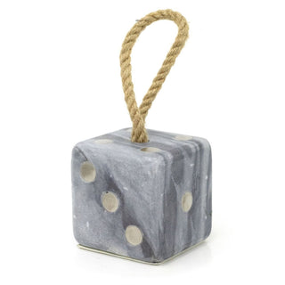 Grey Marble Dice Doorstop | Chunky Cube Indoor Weighted Dice Door Stop - 1.5kg