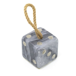 Grey Marble Dice Doorstop | Chunky Cube Indoor Weighted Dice Door Stop - 1.5kg