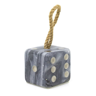 Grey Marble Dice Doorstop | Chunky Cube Indoor Weighted Dice Door Stop - 1.5kg