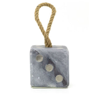 Grey Marble Dice Doorstop | Chunky Cube Indoor Weighted Dice Door Stop - 1.5kg