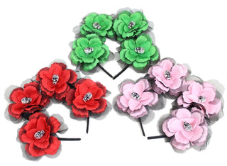 Halloween Rose And Sugar Skull Headband Fancy Dress Accessory ~ Colour Vary