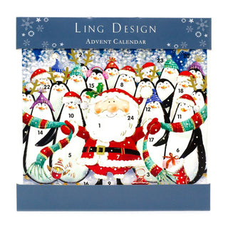 Happy Christmas Advent Calendar | Santa Penguin Advent Calendar - 23cm