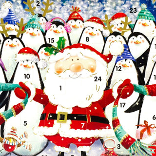 Happy Christmas Advent Calendar | Santa Penguin Advent Calendar - 23cm