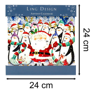 Happy Christmas Advent Calendar | Santa Penguin Advent Calendar - 23cm