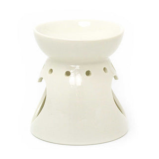 Heart Design White Ceramic Oil Burner | Wax Melt Tealight Fragrance Diffuser