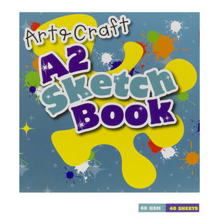 Kids A2 Art & Craft Sketchbook 40 Sheets | White Paper Extra Large Drawing Pad