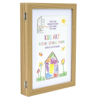 Kids Artwork Display Frame | Front Opening A4 Childrens Wall Art Storage Frame