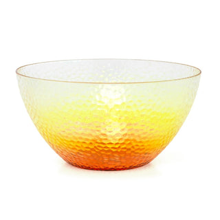 Large Orange Ombre Salad Bowl | Plastic Serving Bowl for Outdoor Dining 25x13cm