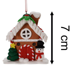 LED Gingerbread House Christmas Bauble | Light - Up House Tree Ornament - 7cm