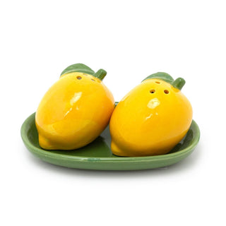 Lemon Salt & Pepper Shakers | Fruit Shaped Salt and Pepper Pots with Tray