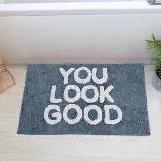 Luxury Tufted Slogan Bathroom Mat | Novelty Non - slip Bath Mat 50 x 80cm