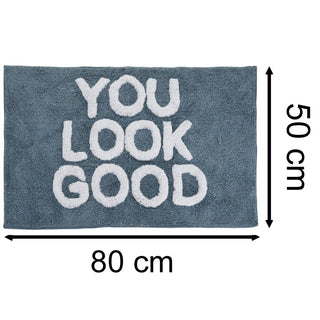 Luxury Tufted Slogan Bathroom Mat | Novelty Non - slip Bath Mat 50 x 80cm