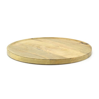 Mango Wood Serving Tray Large Round Platter | Wooden Sharing Board - 38cm